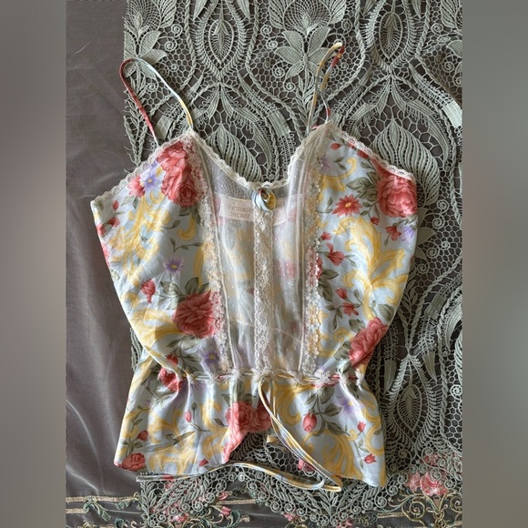 Victoria's Secret Pink Floral Tie Front Camisole - Picture 1 of 4